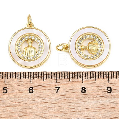 Brass Micro Pave Clear Cubic Zirconia Pendants CU-CBA9482-05G-01-1