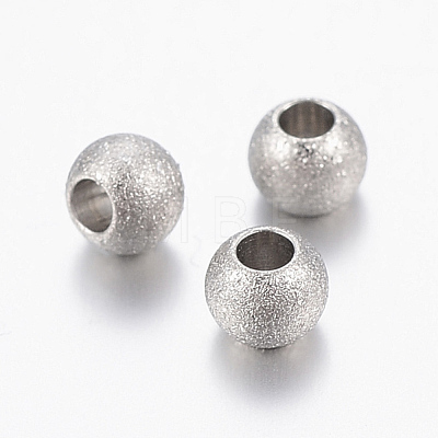 304 Stainless Steel Textured Beads STAS-K181-06-01P-1