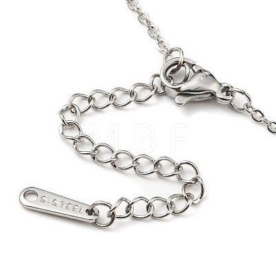 Non-Tarnish 201 Stainless Steel Ribbon Knot Pendant Necklace with Cable Chains NJEW-Q317-24P-1