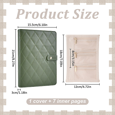 Portable Travel PU Leather & PVC Loose Leaf Binder Jewelry Books AJEW-WR0003-78B-1