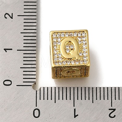 Brass Cubic Zirconia Beads KK-Q818-01Q-G-1