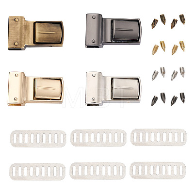 -EU 8 Sets 4 Colors Zinc Alloy Bag Twist Lock Clasps FIND-GN0001-12-1