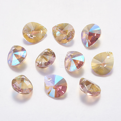 Faceted Glass Rhinestone Pendants RGLA-F053-E-223PS-1