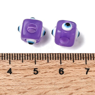 Resin Evil Eye European Beads RESI-A021-16-1