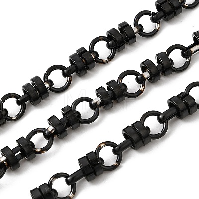 304 Stainless Steel Flat Round Link Chains CHS-K024-13EB-1