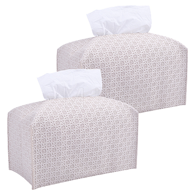 Crossed Textured Imitation Leather Tissue Boxes CON-WH0095-208A-1