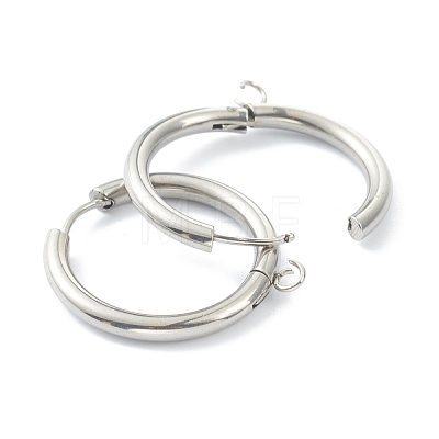 Tarnish Resistant 201 Stainless Steel Huggie Hoop Earring Findings STAS-P283-01M-P-1