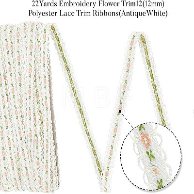 Embroidery Polyester Lace Trim OCOR-WH0033-03B-1