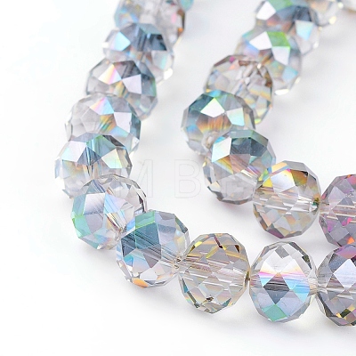 Electroplate Glass Faceted Rondelle Beads Strands EGLA-D020-10x8mm-15-1