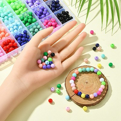 24Colors Opaque Acrylic Beads MACR-YW0002-93-1