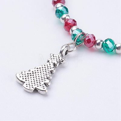 Christmas Themed Charm Bracelets BJEW-JB03177-1