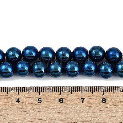 Electroplated Synthetic Magnetic Hematite Beads Strands G-G174-L01-07-1