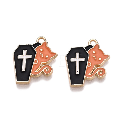 Halloween Theme Rack Plating Alloy Enamel Pendants ENAM-N056-356B-1