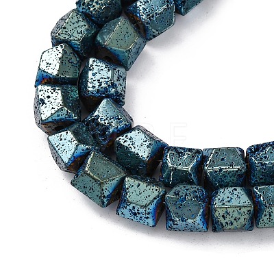 Electroplated Natural Lava Rock Beads Strands G-A256-D01-01F-1