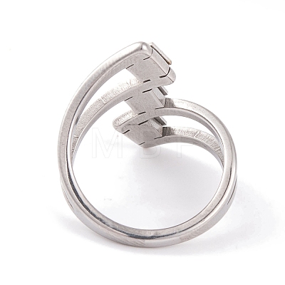 Non-Tarnish 304 Stainless Steel Square Finger Ring for Women RJEW-C086-24-P-1