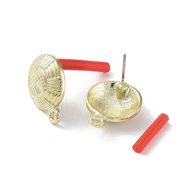 Rack Plating Golden Alloy Stud Earring Findings EJEW-B036-01G-01-1