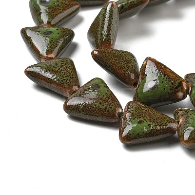Glazed Porcelain Triangle Beads Strands PORC-B002-01-1