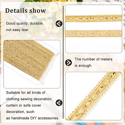Filigree Polyester Lace Trim OCOR-WH0074-98A-1
