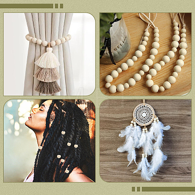 Natural Unfinished Wood Beads WOOD-PA0001-16A-1