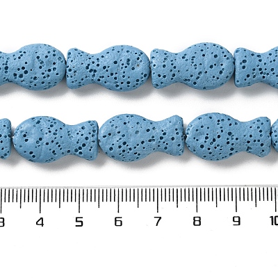 Fish Dyed Natural Lava Rock Beads Strands G-O126-01A-01-1