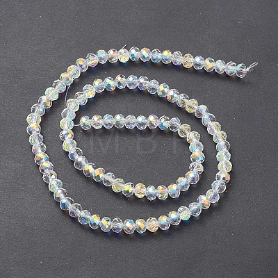 Electroplate Transparent Glass Beads Strands EGLA-K015-07F-1