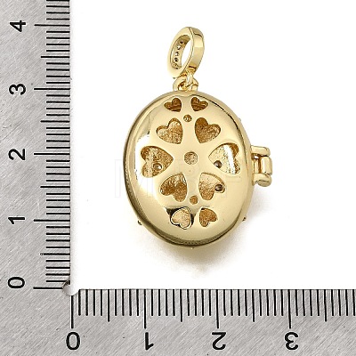 Brass Micro Pave Clear Cubic Zirconia Diffuser Locket Pendants KK-A303-28B-G-1