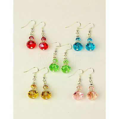 Dangle Glass Earrings EJEW-JE00779-1