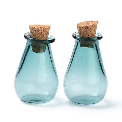 Glass Cork Bottles Ornament AJEW-O032-02E-1