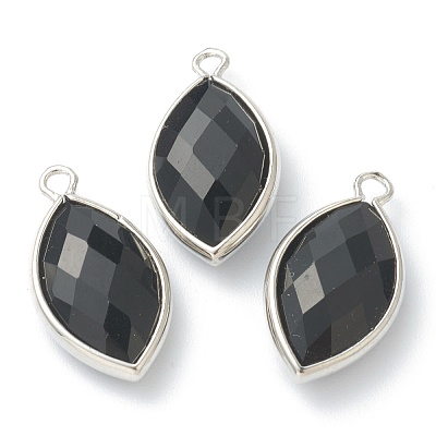 Natural Obsidian Pendants G-B009-01P-E-1