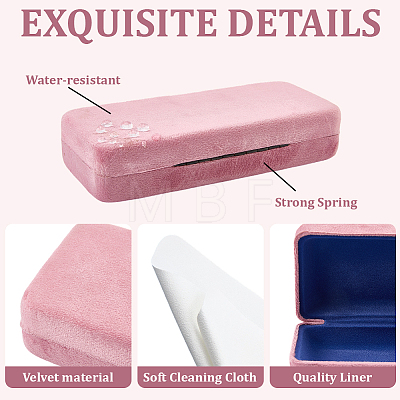 1Pc Rectangle Iron & Velvet Eyeglass Cases AJEW-CN0007-35A-1