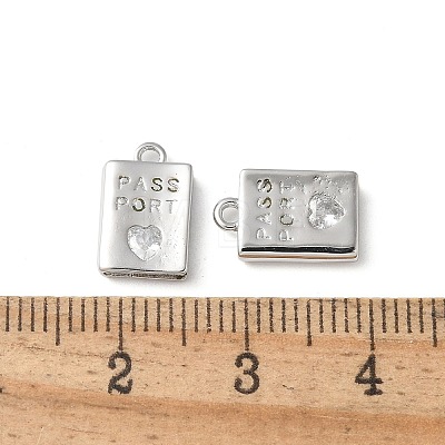 Rack Plating Brass Micro Pave Cubic Zirconia Pendants KK-P290-55P-1