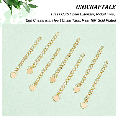 Unicraftale 24Pcs Brass Curb Chain Extender KK-UN0001-80-NF-1