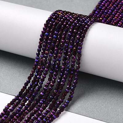 Electroplate Glass Beads Strands GLAA-H021-01A-FP09-1