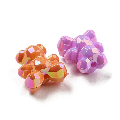 UV Plating Opaque Acrylic Faceted Beads X-MACR-D024-03-1