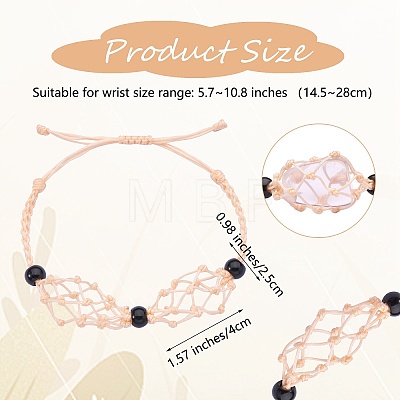 Adjustable Braided Nylon Cord Macrame Pouch Bracelet Making AJEW-SW00013-12-1