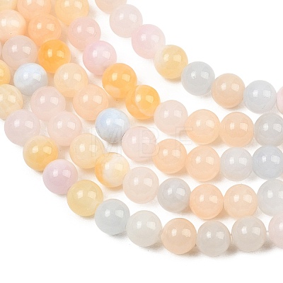 Natural Green Jade Beads Strands G-G757-03-6mm-1