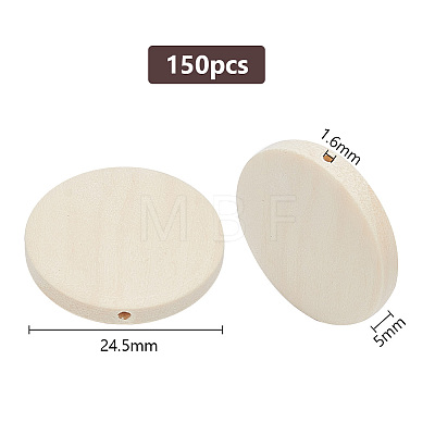 150Pcs Wooden Beads WOOD-DR0001-02B-1