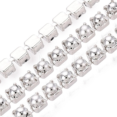Iron & ABS Plastic Imitation Pearl Tennis Chains CH-Q006-01A-18-1
