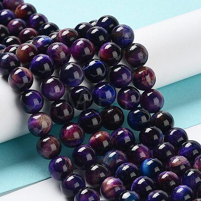 Natural Rainbow Tiger Eye Beads Strands G-NH0002-A01-B03-1