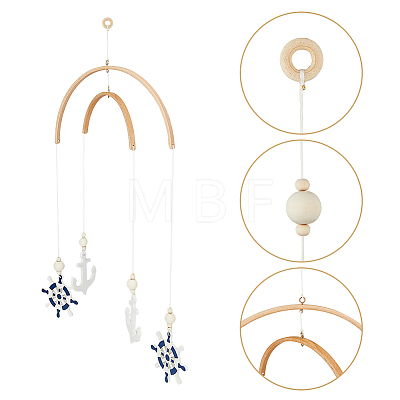 DIY Wood Bead Wind Chime Set DIY-WH0028-55-1