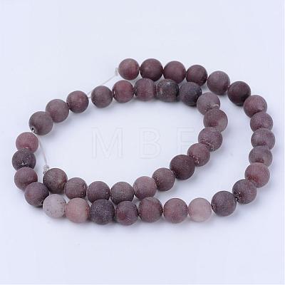 Natural Purple Aventurine Beads Strands G-Q462-6mm-15-1