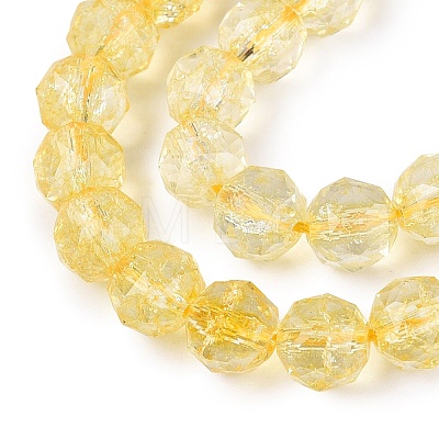 Crackle Transparent Glass Beads Strands GLAA-Q108-02A-15-1