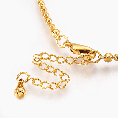 Brass Ball Chain Necklace Making KK-F763-06G-1