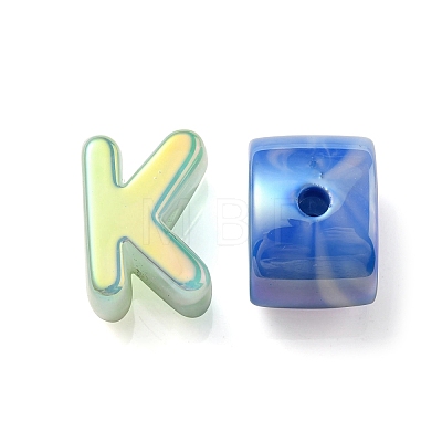 Opaque Rainbow Iridescent Acrylic Beads OACR-P010-23-1