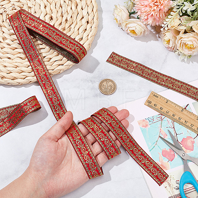 WADORN 1Roll Ethnic Style Embroidery Polyester Ribbons OCOR-WR0001-33A-1