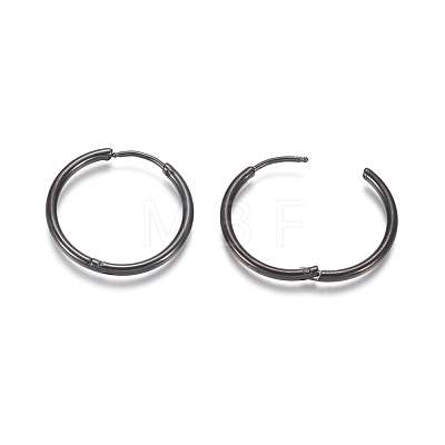 304 Stainless Steel Huggie Hoop Earrings EJEW-F111A-25mm-B-1