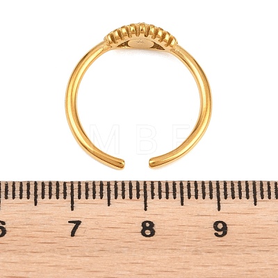 304 Stainless Steel Pave Cubic Zirconia Cuff Open Rings for Women RJEW-A106-02G-1