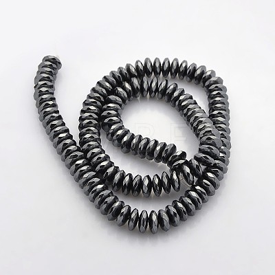Electroplate Non-magnetic Synthetic Hematite Beads Strands X-G-J208H-03-1