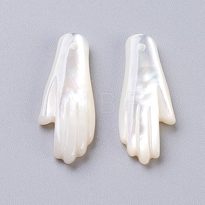 Natural White Shell Mother of Pearl Shell Pendants X-SSHEL-L017-011-1