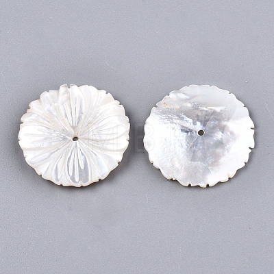 Natural White Shell Mother of Pearl Shell Beads SSHEL-N032-19-1